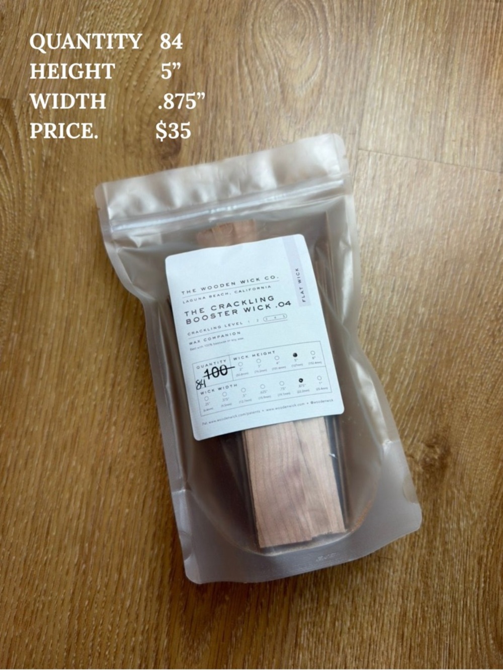 The Crackling Booster Wick .04- Candle Wicks (84 Pack)